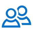 Icon of two outlined human shapes